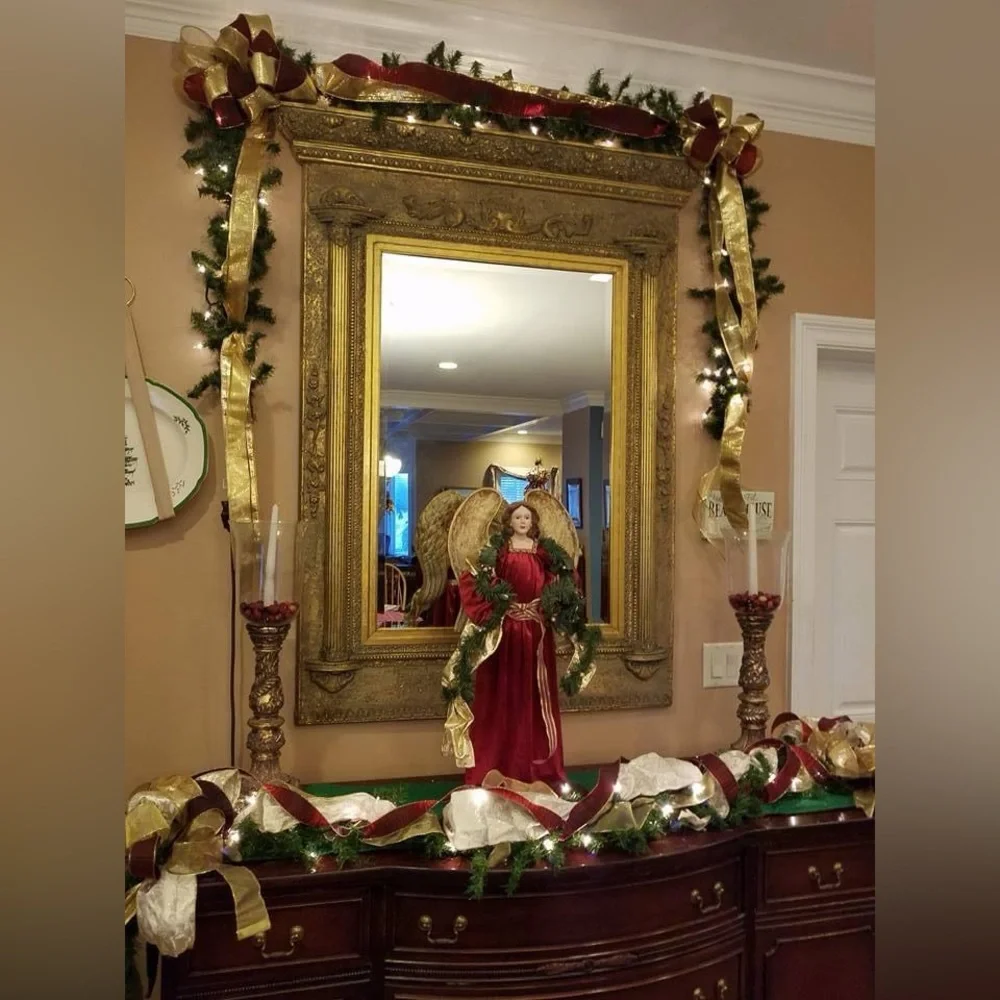 Christmas garland holiday decor table window mirror wreath door 8.5 feet